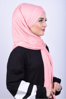 Combed Cotton 3-Striped Shawl Salmon - 100285219 - 