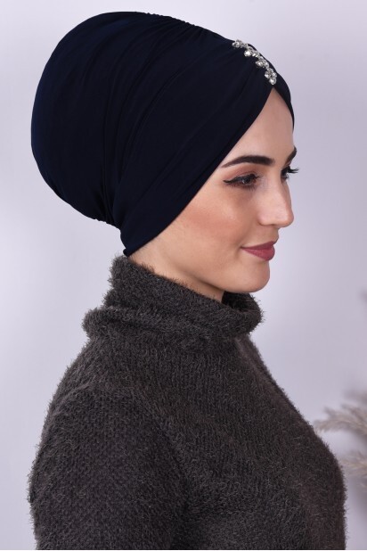 حجر بونيه مطوي أزرق كحلي - 