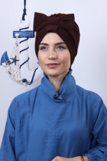 بونيه على الوجهين بفيونكة بني - 