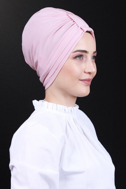 Bonnet Double Face 3 Rayures Rose Poudré - 