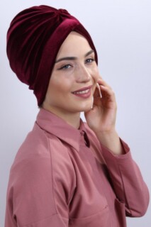 Velvet Nevru Bonnet Claret Red - 100283090 - 