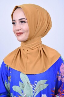 All Occasions Ready - Snap Fastener Scarf Shawl Mustard Yellow - 100285613 - Hijab