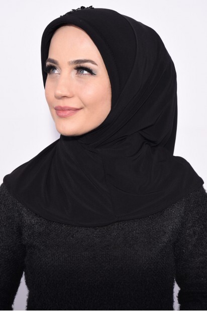 Practical Sequin Hijab Black - 100285514 - 