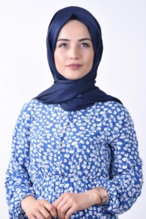 Dubai Silk Shawl - Châle Dubai Soie Gaufré Marine - Hijab