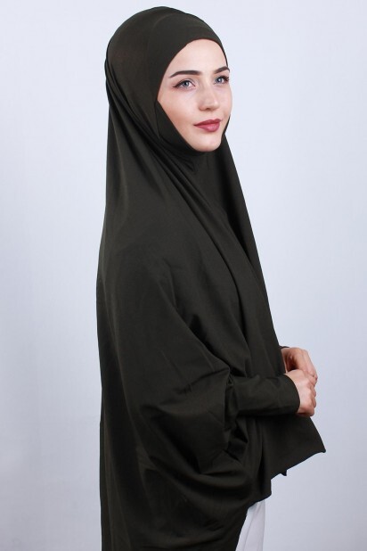 5XL Veiled Hijab Khaki Green - 100285101 - 