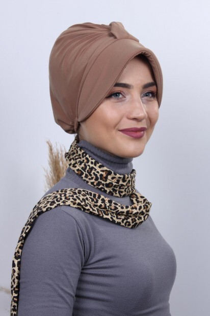 Scarf Hat Bonnet Tan - 100285009 - 