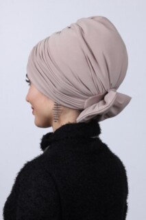 Bonnet Bidirectionnel Beige Avec Noeud Rempli - 