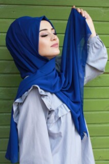 Plain Chiffon Shawl Sax - 100285462 - 
