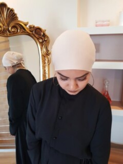 simple tie - cream |code: 3024-07 - Little Girl - cream |code: 3024-07 100294164 - Hijab