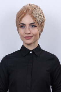 Bonnet & Turban - Velvet Guipure Vera Bone Caramel - 100283063 - Hijab