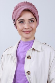 Buckled Hat Bonnet Dried Rose - 100285182 - 
