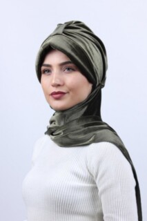 Velvet Shawl Hat Bonnet Khaki - 100283142 - 