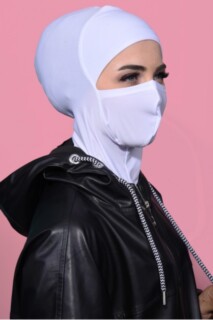 Masked Sport Hijab White - 100285359 - 