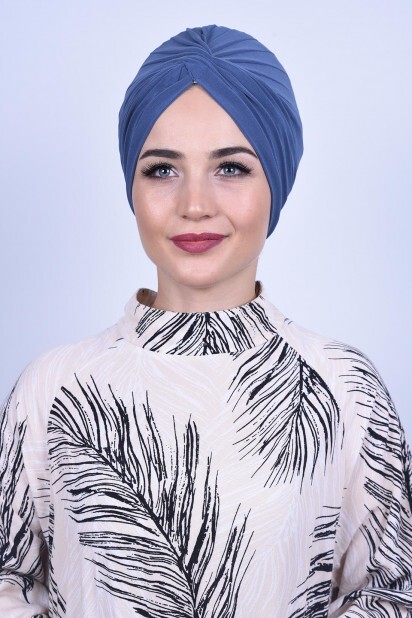 Knot style - فيرا بونيه خارجي نيلي - Hijab