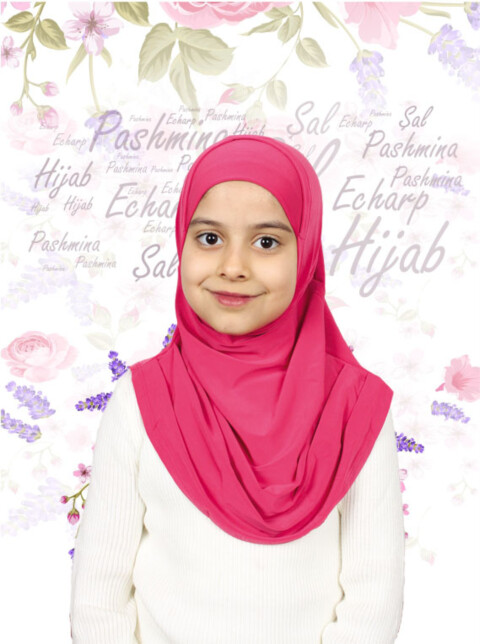 Girls Hijab - الوردي - كود: 78-20 - Hijab