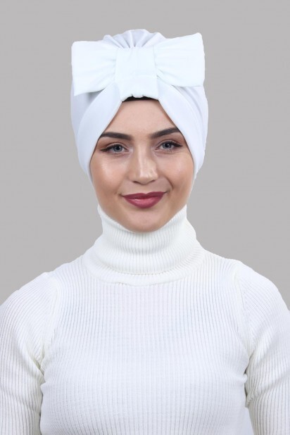 Double-Sided Bonnet White with Bow