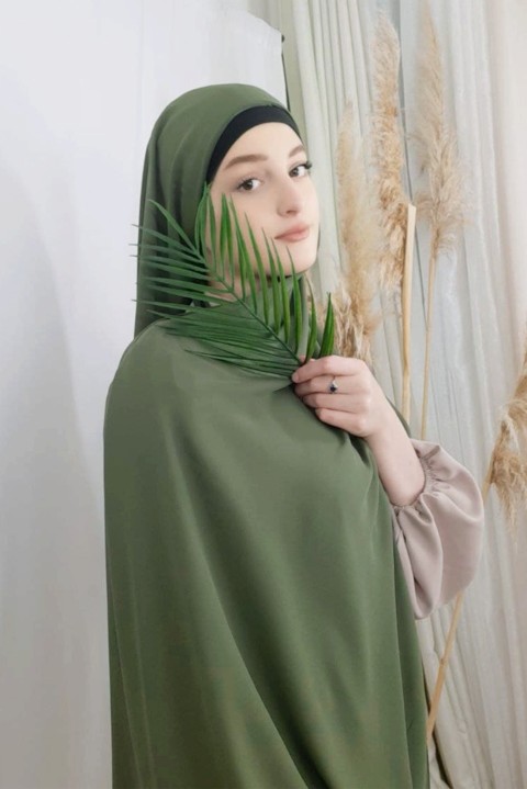 Hijab crêpe, bonnet à nouer intégré intérieur satin - en box 10 pièces - 