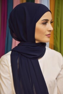 Ready Made Practical Bonnet Shawl Navy Blue - 100285535 - 