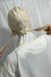 Simple Tie Bonnet  Beige 100357754