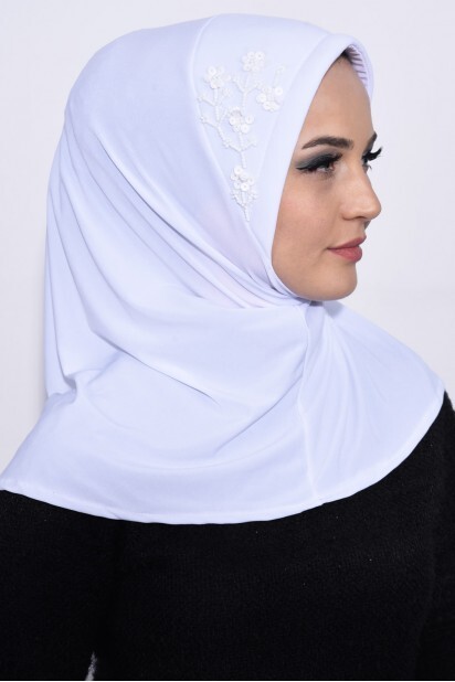 Practical Sequin Hijab White