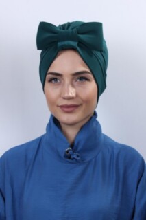 Reversible Bonnet Emerald Green with Bow - 100285303 - 