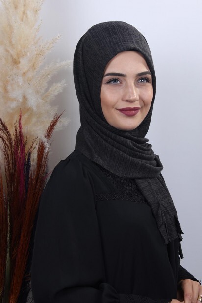 Knitwear Practical Hijab Shawl Smoked