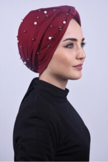 Pearly Wrap Bonnet Claret Red