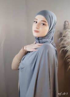 Shawls - جيرسي بريميوم - رمادي الفأرة - Hijab