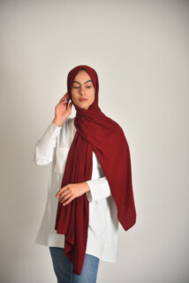 شال المدينة اللون احمر غامق - Hijab