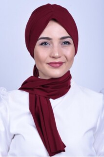 All Occasions Bonnet - Shirred Tie Bone Claret Red - 100285544 - Hijab