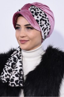 Velvet Scarf Hat Bonnet Dried Rose