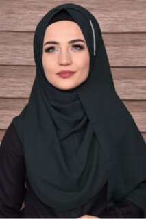 Elegant Stone Shawl - Châle Pierre Élégant Vert Émeraude Foncé - Hijab