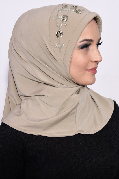 Practical Sequin Hijab Stone Color