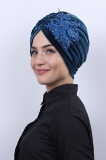 Velours Guipure Vera Os Bleu Pétrole - 