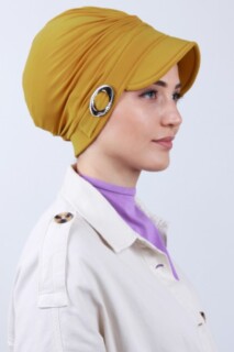 قبعة ملتوية بونيه أصفر خردل - Hijab