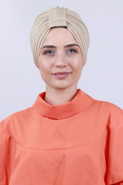 بونيه وجهين بثلاثة خطوط بيج - 