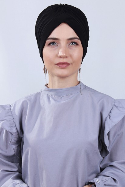 Double Side Bonnet - Bonnet Nevrulu Double Face Noir - Hijab