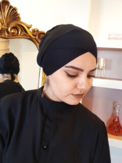 Crossed-Tie - noir |code: 3027-03 - petite fille - noir |code: 3027-03 - Hijab