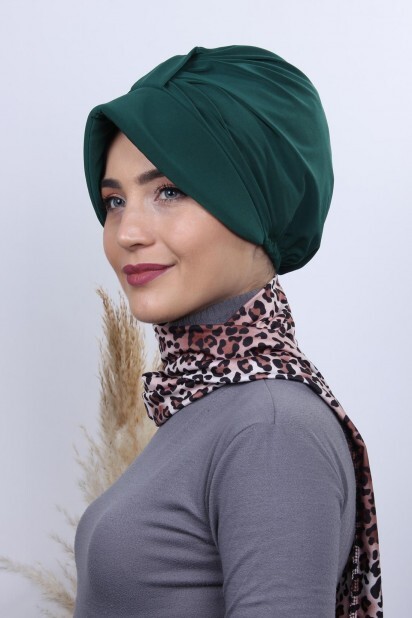 Scarf Hat Cap Emerald Green - 100285005 - 