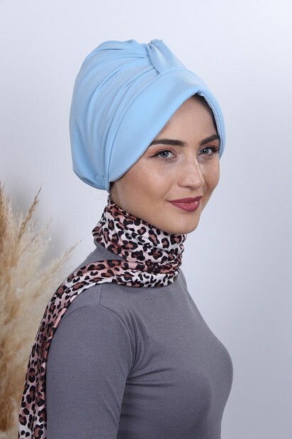 Scarf Hat Cap Baby Blue - 100284986 - 