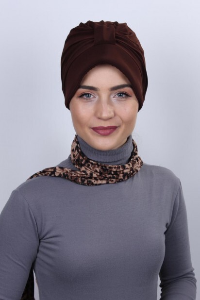 Scarf Hat Bonnet Brown - 100285000 - 