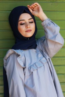 Plain Chiffon Shawl Navy