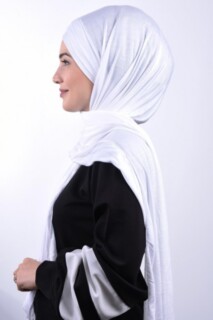 Combed Cotton 3-Striped Shawl White - 100285202 - 