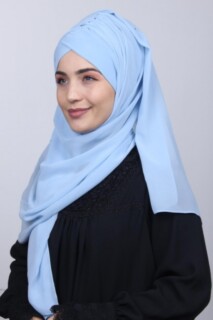 Bonnet Châle Bleu Bébé - 