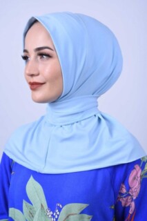 All Occasions Ready - Snap Fastener Scarf Shawl Baby Blue - 100285605 - Hijab