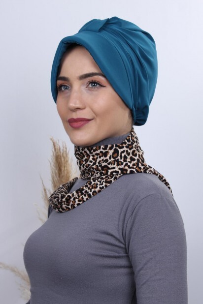 Scarf Hat Cap Petrol Blue - 100284993 - 