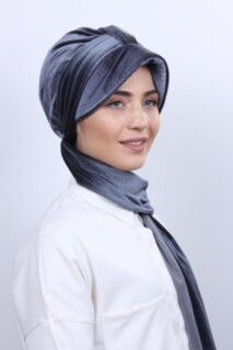 Velvet Shawl Hat Bonnet Anthracite - 100283145 - 