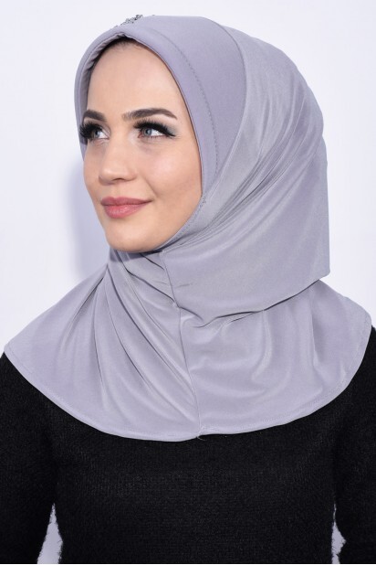 Practical Sequin Hijab Gray - 100285501 - 