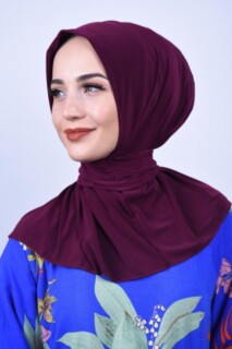 All Occasions Ready - Foulard à Boutons Pression Châle Prune - Hijab