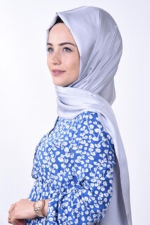Châle Dubai Soie Gaufre Gris Argenté - 